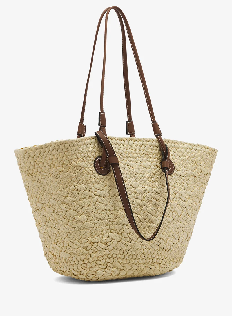 ELLA Raffia Structured Tote Bag